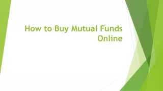 How to Buy Mutual Funds Online