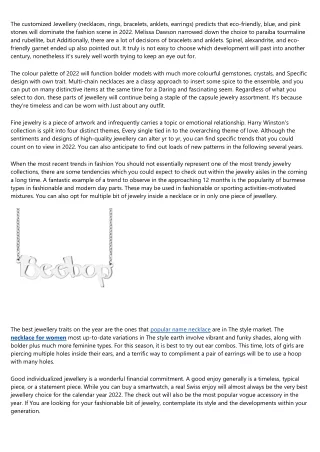 the customized jewellery necklaces rings