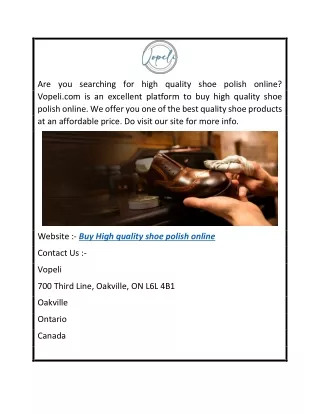 Buy High Quality Shoe Polish Online  Vopeli.com
