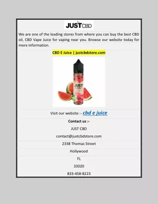 CBD E Juice | justcbdstore.com