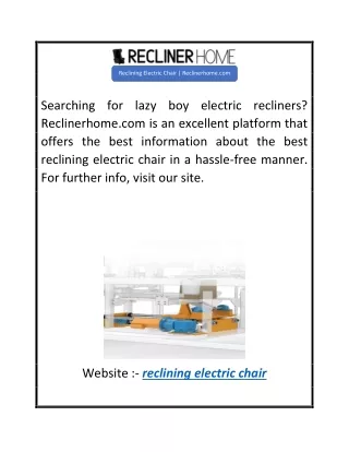 Reclining Electric Chair  Reclinerhome.com