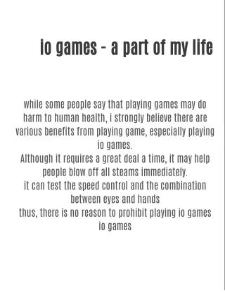io games is my life