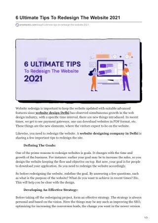 6 ultimate tips to redesign the website 2021