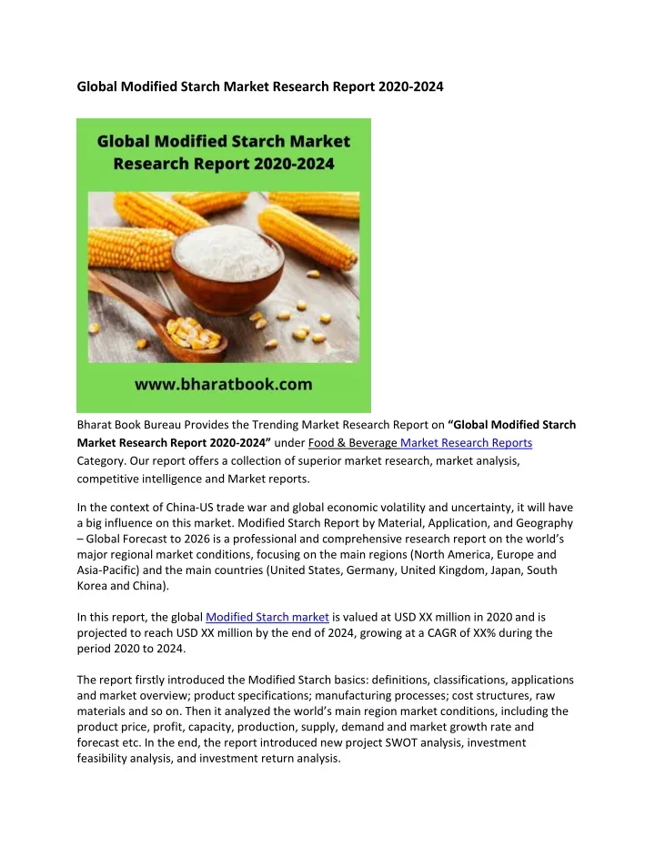 global modified starch market research report