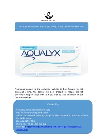 want to buy aqualyx for fat dissolving online