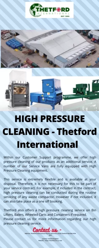 HIGH PRESSURE CLEANING - Thetford International