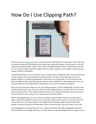 How do I use clipping path