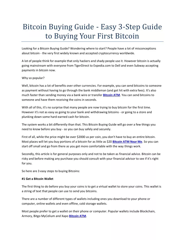 bitcoin buying guide easy 3 step guide to buying