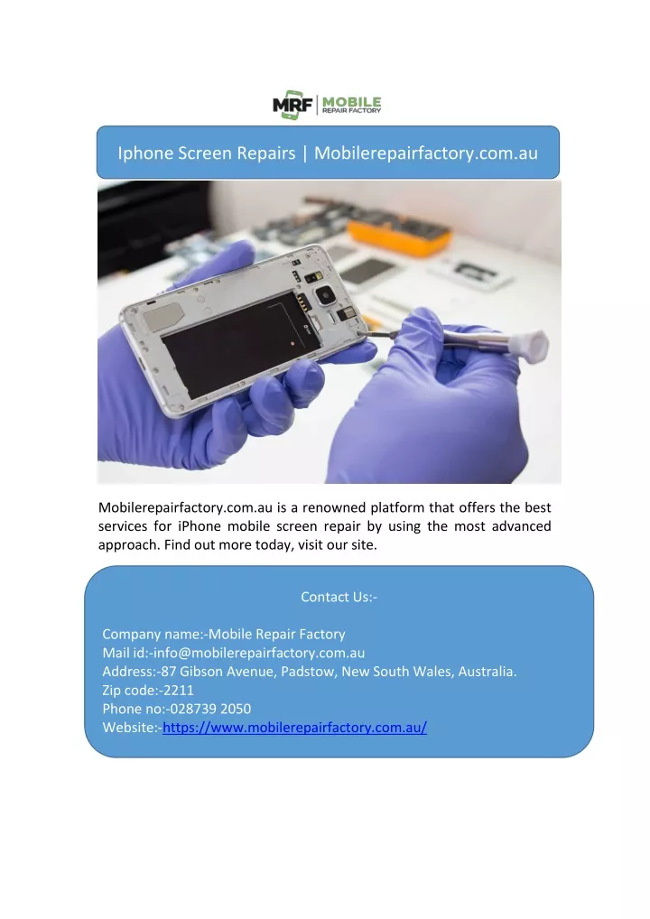 iphone screen repairs mobilerepairfactory com au