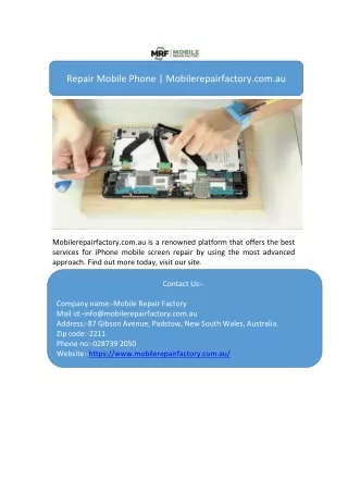repair mobile phone mobilerepairfactory com au