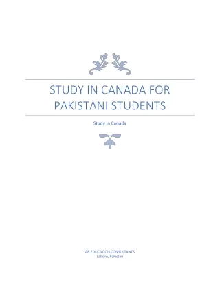 Study in Canada for Pakistani Students