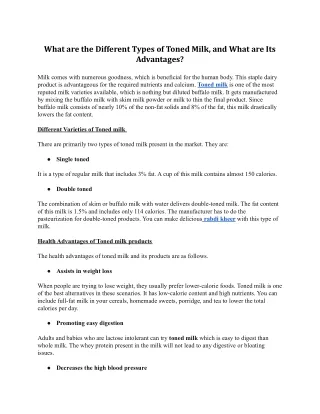 What are the Different Types of Toned Milk and what are Its Advantages.docx
