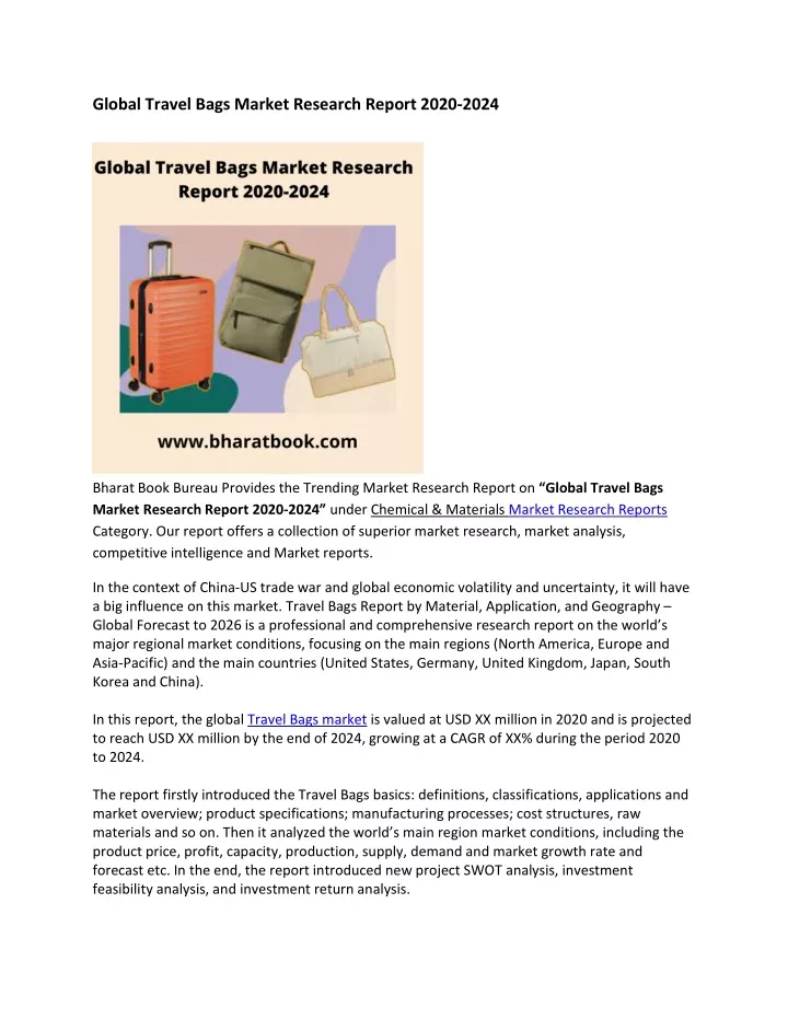 global travel bags market research report 2020