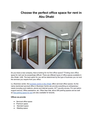 Office space for rent in UAE | Serviced office in Business Centre