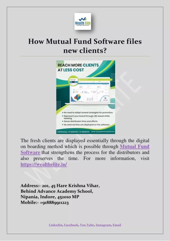 how mutual fund software files new clients