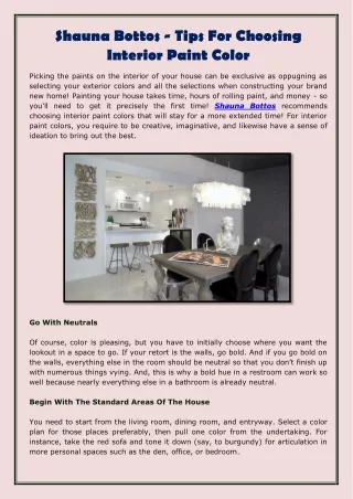 shauna bottos tips for choosing interior paint
