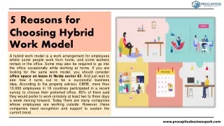5 Reasons for Choosing a Hybrid Work Model in Office Workspace