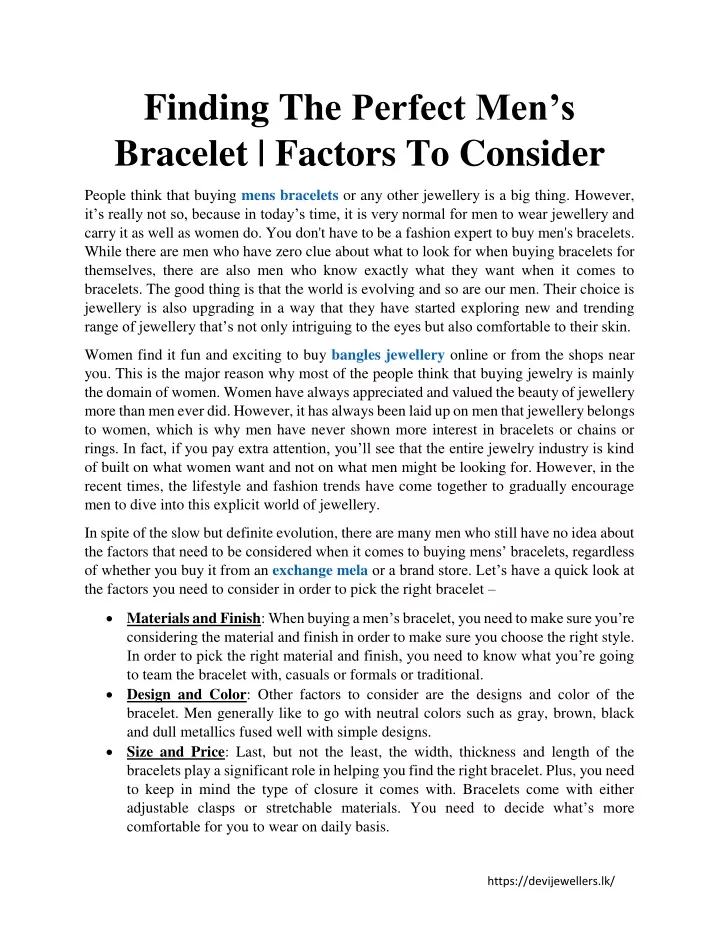 finding the perfect men s bracelet factors