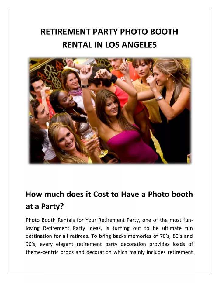 retirement party photo booth rental in los angeles