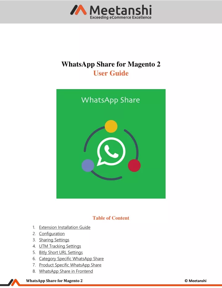 whatsapp share for magento 2 user guide