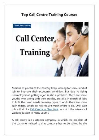 Top Call Centre Training Courses