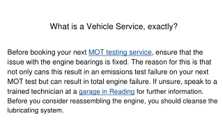 what is a vehicle service exactly