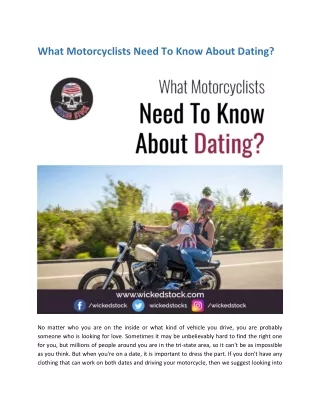 What Motorcyclists Need To Know About Dating