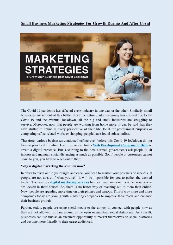 small business marketing strategies for growth