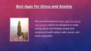 Best Apps For Stress and Anxiety