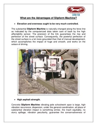 what are the advantages of slipform machine