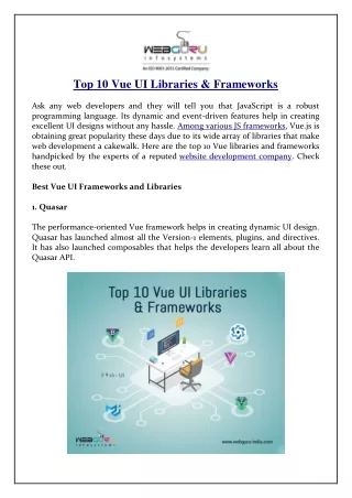 top 10 vue ui libraries frameworks