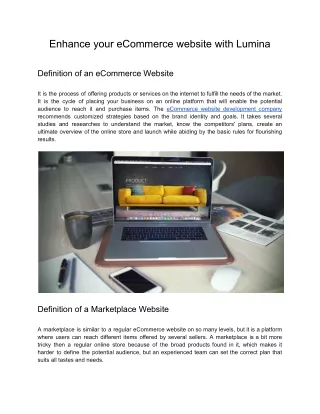 Enhance your eCommerce website with Lumina