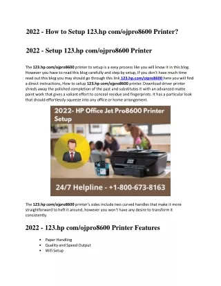 2022 – How to Setup 123.hp com/ojpro8600 Printer?