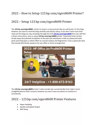 2022 – How to Setup 123.hp com/ojpro8600 Printer?