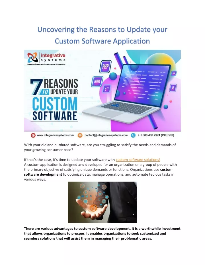 uncovering the reasons to update your custom