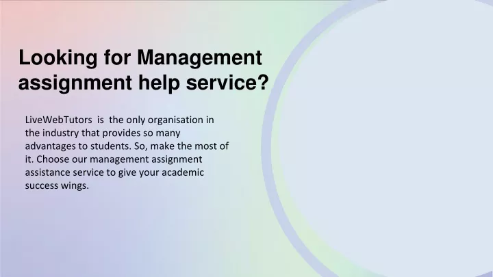 looking for management assignment help service