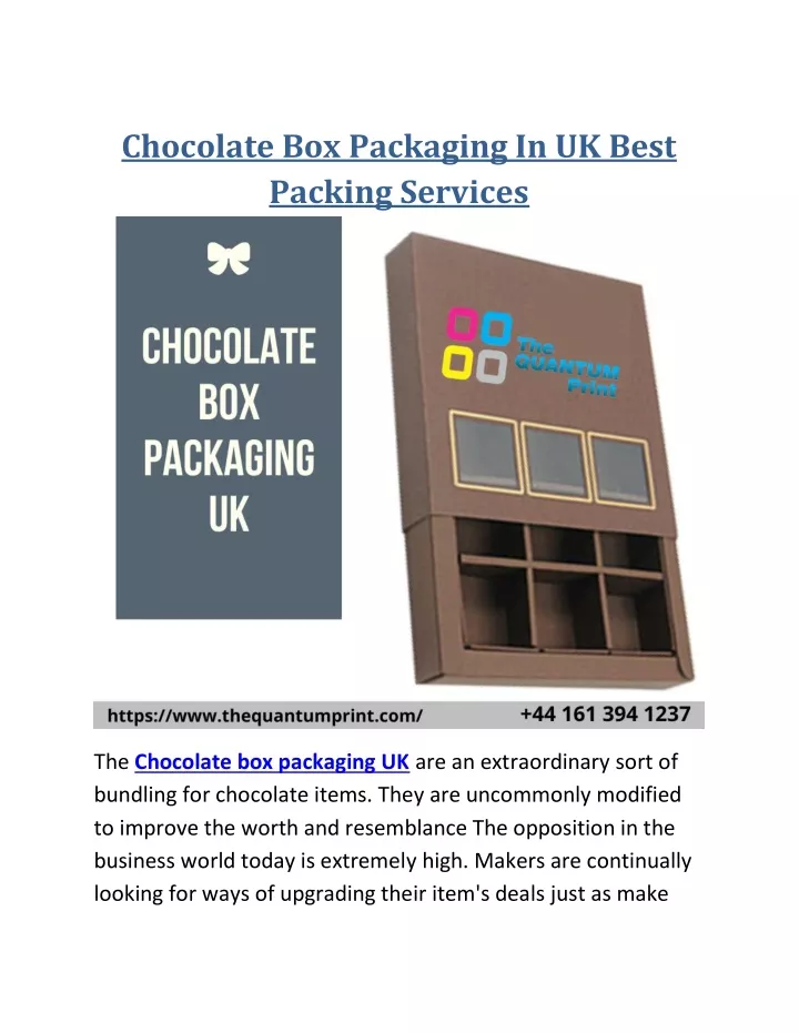 chocolate box packaging in uk best packing