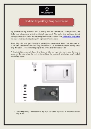 Find the Depository Drop Safe Online