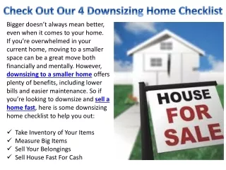 Check Out Our 4 Downsizing Home Checklist