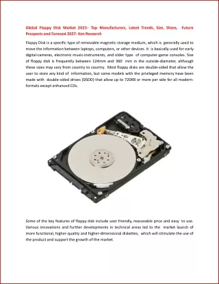 global floppy disk market 2021 top manufacturers