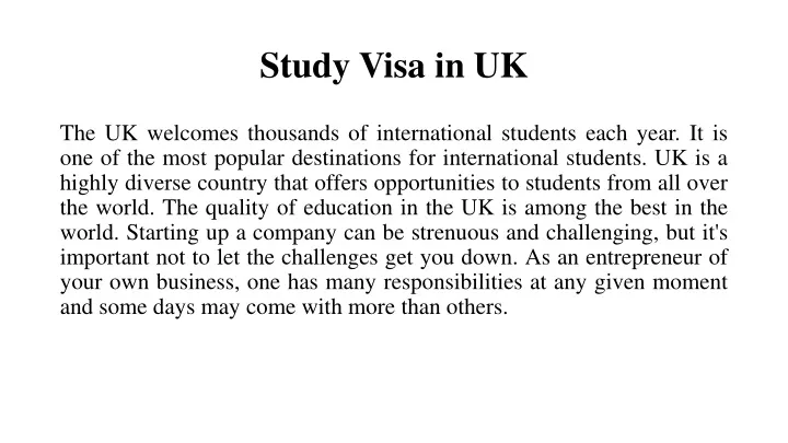 study visa in uk