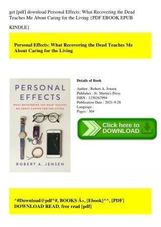 get [pdf] download Personal Effects What Recovering the Dead Teaches Me About Caring for the Living {PDF EBOOK EPUB KIND