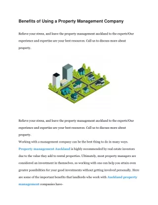 benefits of using a property management company