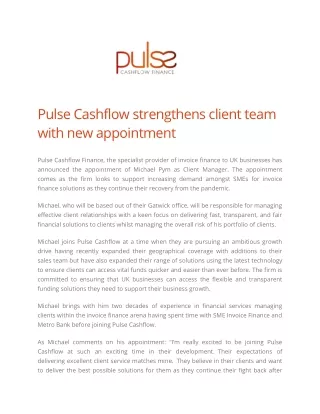 pulse cashflow strengthens client team with