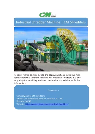 industrial shredder machine cm shredders