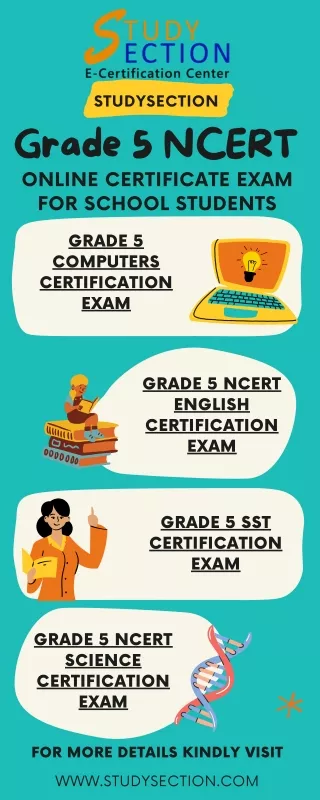 Grade 5 ncert online certification exam for school students