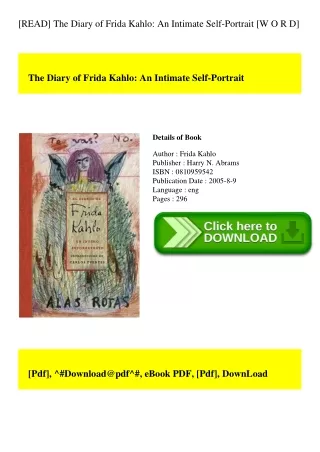 [READ] The Diary of Frida Kahlo An Intimate Self-Portrait [W O R D]