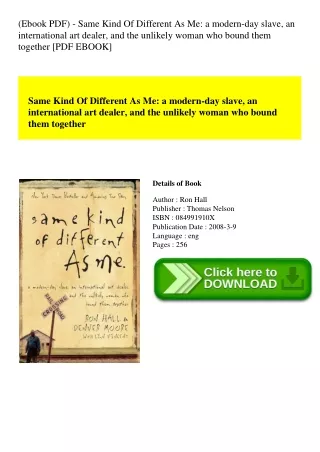 (Ebook PDF) - Same Kind Of Different As Me a modern-day slave  an international art dealer  and the unlikely woman who b