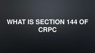 What Is Section 144 Of CRPC