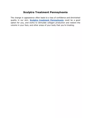 Sculptra Treatment Pennsylvania